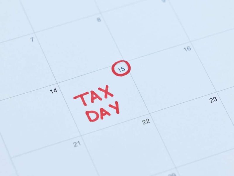 Tax day, calendar schedule and reminder for government law compliance deadline, file income tax ret.